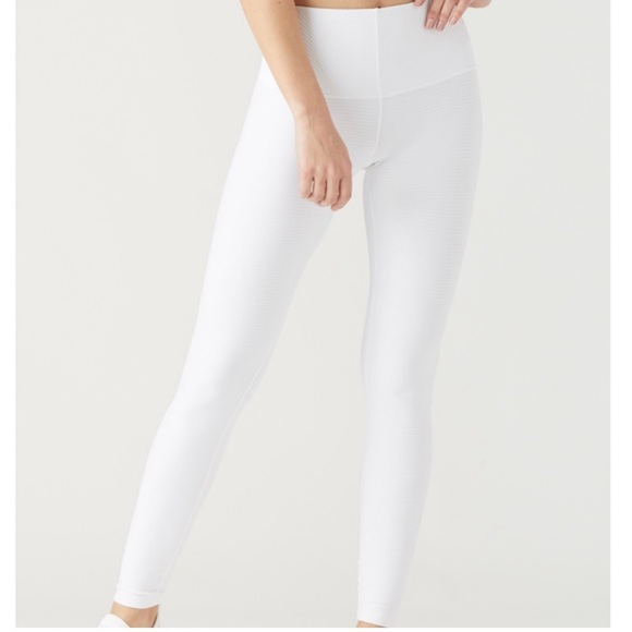 Glyder Charge Textured Ribbed White Leggings 27” Inseam Size Small - Picture 1 of 9